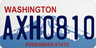 WA license plate AXH0810