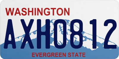 WA license plate AXH0812