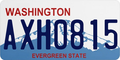 WA license plate AXH0815