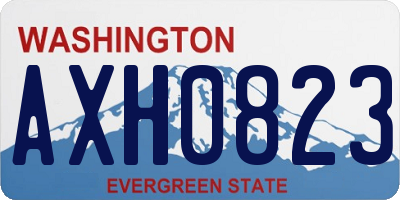 WA license plate AXH0823