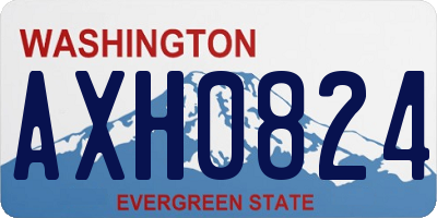 WA license plate AXH0824