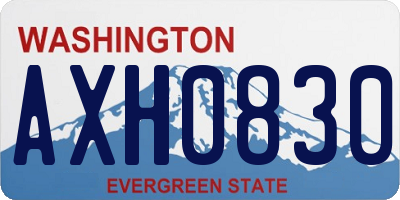 WA license plate AXH0830