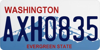 WA license plate AXH0835
