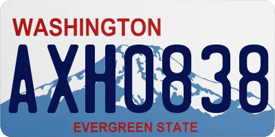 WA license plate AXH0838