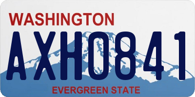 WA license plate AXH0841