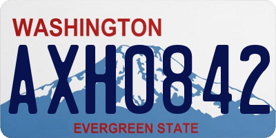 WA license plate AXH0842