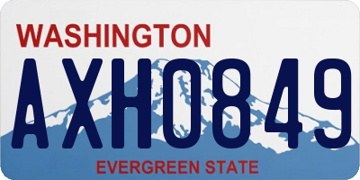 WA license plate AXH0849