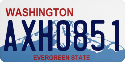 WA license plate AXH0851
