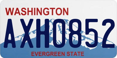 WA license plate AXH0852