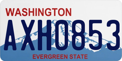 WA license plate AXH0853
