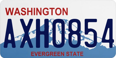 WA license plate AXH0854