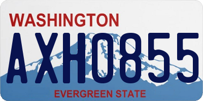 WA license plate AXH0855