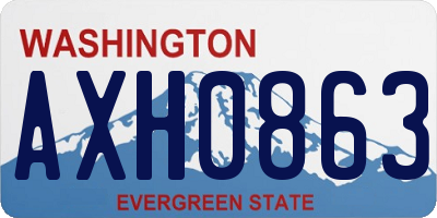 WA license plate AXH0863