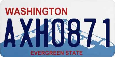 WA license plate AXH0871