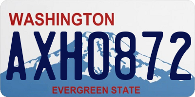 WA license plate AXH0872