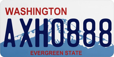 WA license plate AXH0888