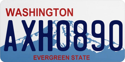 WA license plate AXH0890