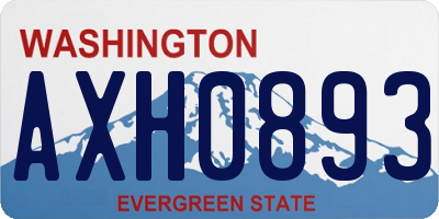 WA license plate AXH0893
