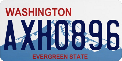 WA license plate AXH0896
