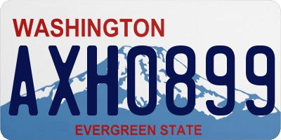 WA license plate AXH0899