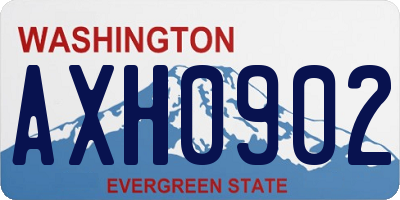 WA license plate AXH0902