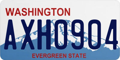 WA license plate AXH0904
