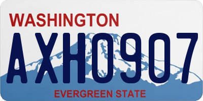 WA license plate AXH0907