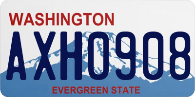 WA license plate AXH0908