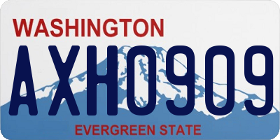 WA license plate AXH0909