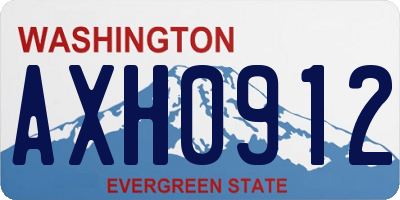 WA license plate AXH0912