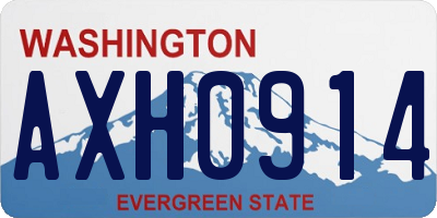 WA license plate AXH0914