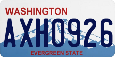WA license plate AXH0926