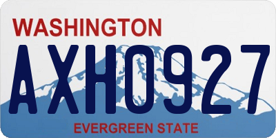 WA license plate AXH0927