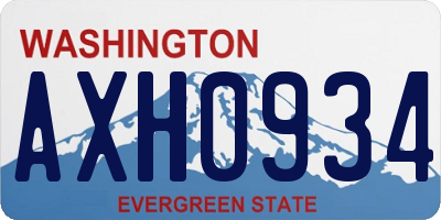 WA license plate AXH0934