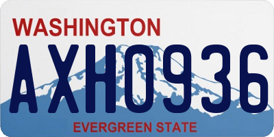 WA license plate AXH0936