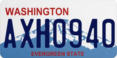 WA license plate AXH0940