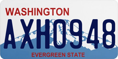 WA license plate AXH0948