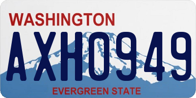 WA license plate AXH0949