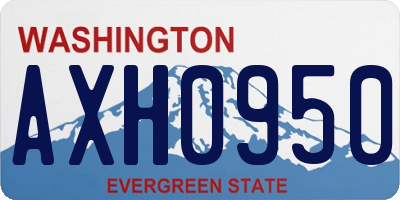 WA license plate AXH0950