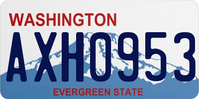 WA license plate AXH0953