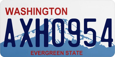 WA license plate AXH0954