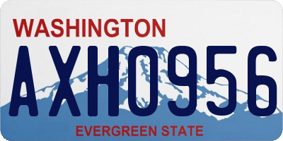WA license plate AXH0956