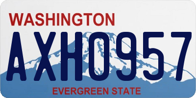 WA license plate AXH0957