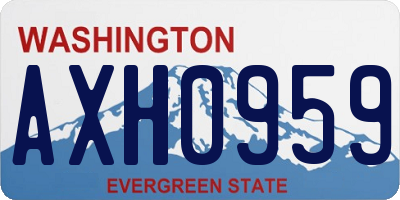 WA license plate AXH0959