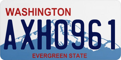 WA license plate AXH0961