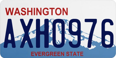WA license plate AXH0976