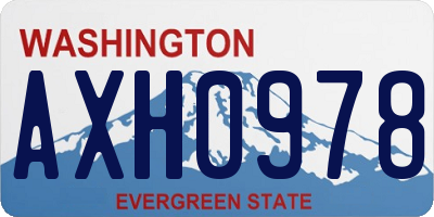 WA license plate AXH0978