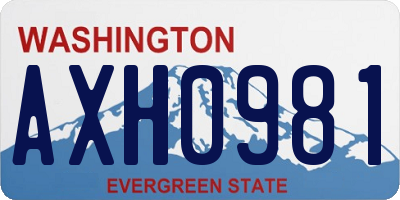 WA license plate AXH0981