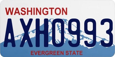 WA license plate AXH0993