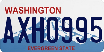 WA license plate AXH0995